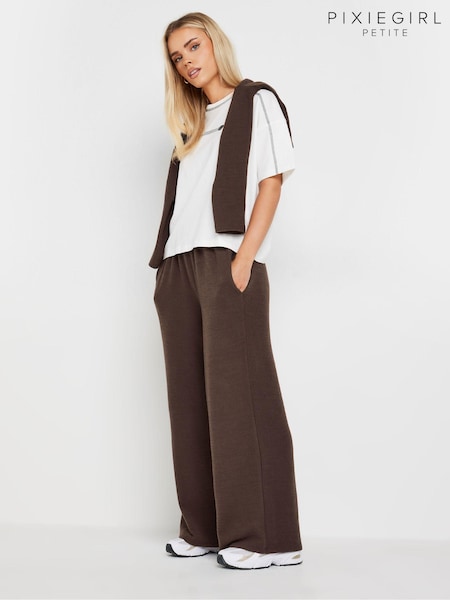 PixieGirl Petite Brown Cut And Sew Jogger Bottoms (AC7460) | £29