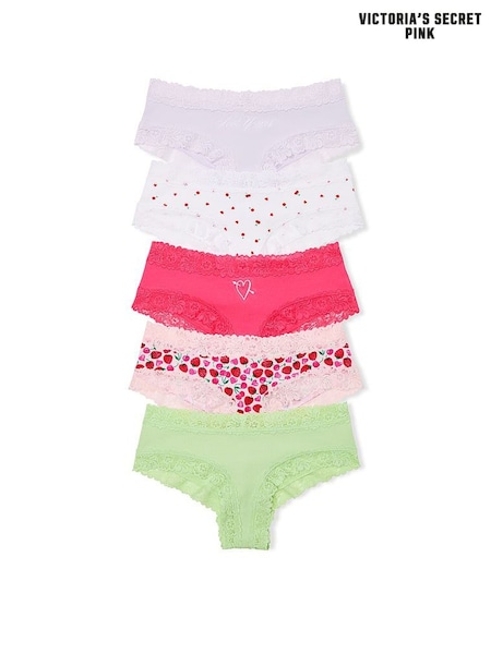 Victoria's Secret PINK Purple/White/Pink/Green Cheeky 5 Pack Knickers (AC7496) | £27