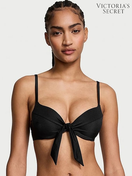 Victoria's Secret Black Push Up Bow Bikini Top (AC7507) | £49