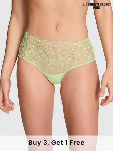 Victoria's Secret PINK Pale Petal Green Cheeky Lace Knickers (AC7524) | £9