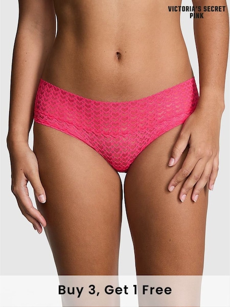 Victoria's Secret PINK Double Bubble Pink Hipster Heart Lace Knickers (AC7544) | £9