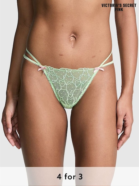 Victoria's Secret PINK Pale Petal Green G String Lace Knickers (AC7567) | £9