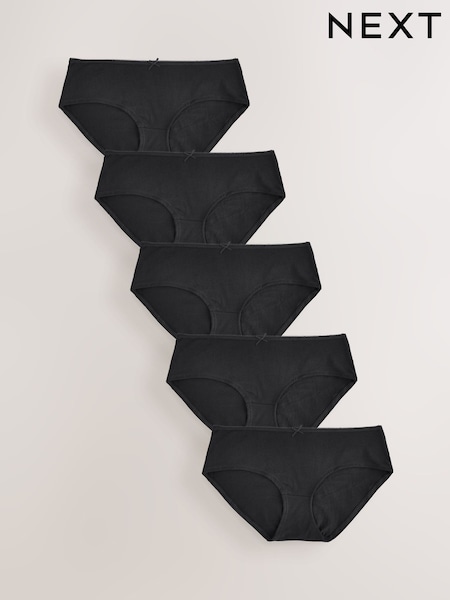 Black Short Rich Knickers 5 Pack (AC7579) | £9