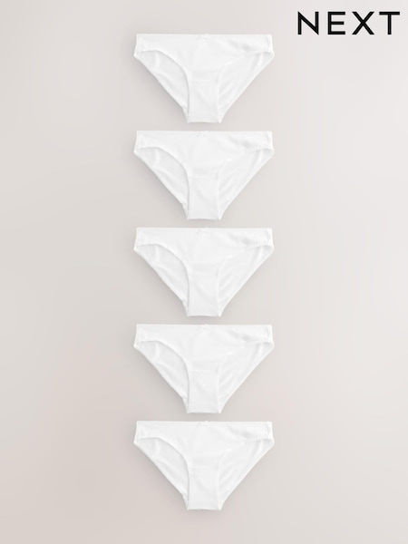 White Bikini Rich Knickers 5 Pack (AC7580) | £9