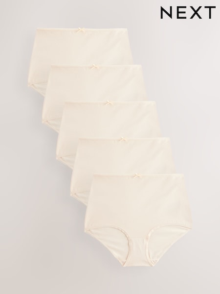 Pastel Rose Nude Full Brief Rich Knickers 5 Pack (AC7585) | £11