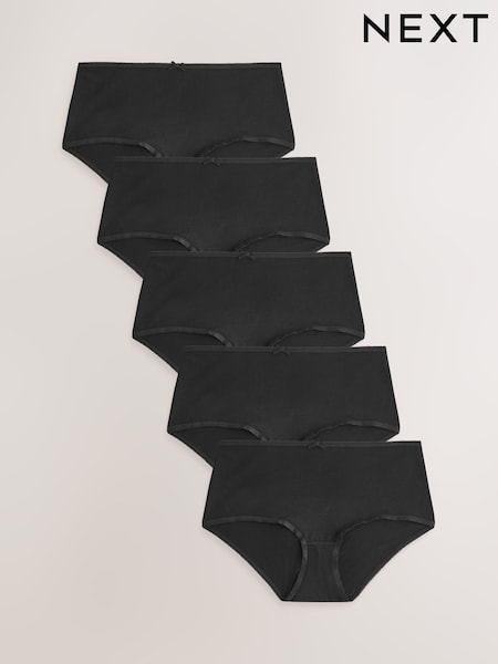 Black Midi Rich Knickers 5 Pack (AC7587) | £10