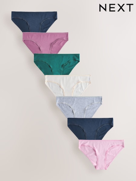 Pink Blue Marl Bikini Rich Knickers 7 Pack (AC7608) | £12