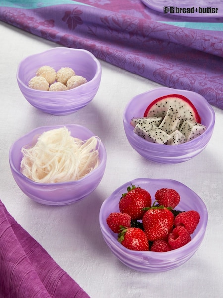 Bread + Butter Set of 4 Lilac Organic Resin Bowls (AC7640) | £40
