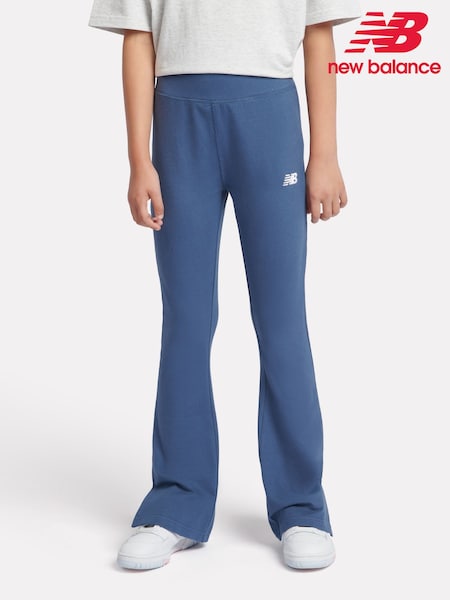 New Balance Blue Girls Small Logo Flare Leggings (AC7713) | £30 - £36