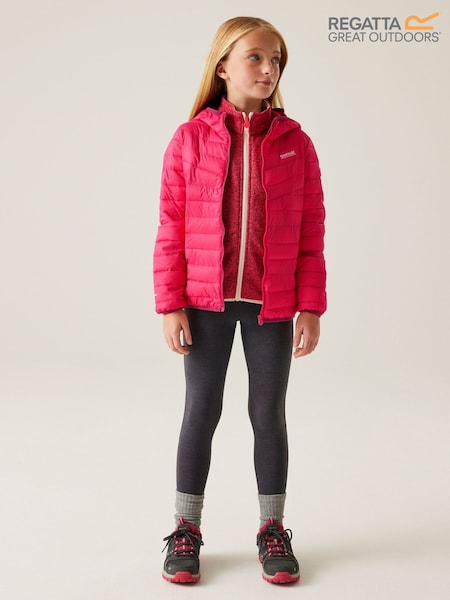 Regatta Dark Pink Kids Hooded Hillpack III Padded Jacket (AC7756) | £35