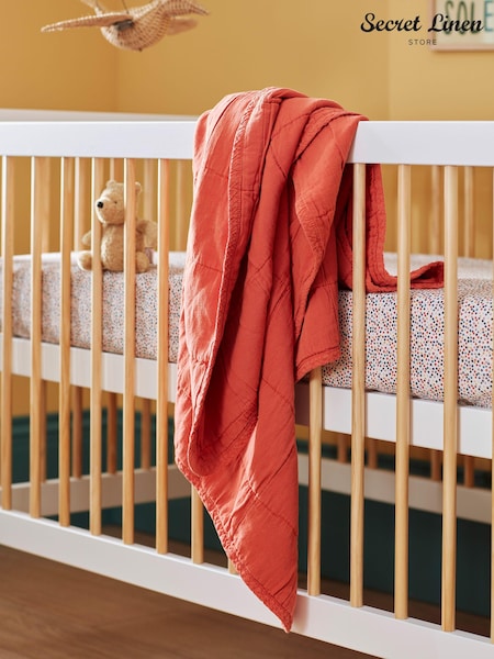 Secret Linen Store Marmalade Little Quinn 100% Cotton Baby Quilted Throw (AC7882) | £55
