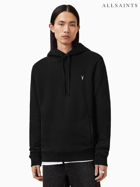 AllSaints Black Raven Grey Pullover Slim Fit Hoody (AC8211) | £105