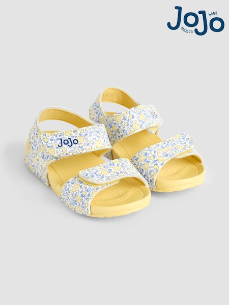 JoJo Maman Bébé Yellow Double Strap Summer Sandals (AC8321) | £14 - £16
