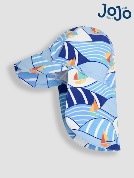 JoJo Maman Bébé Blue Sun Protection Hat (AC8328) | £14 - £16