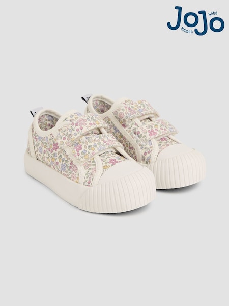 JoJo Maman Bébé Pink Double Strap Canvas Pumps (AC8351) | £20.50 - £22.50
