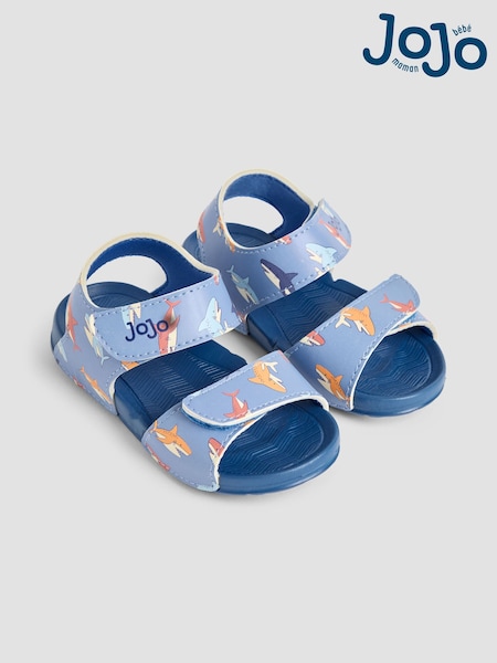 JoJo Maman Bébé Blue Double Strap Summer Sandals (AC8360) | £14 - £16