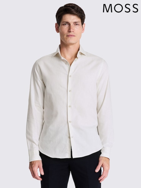 MOSS White Melange Brushed Shirt (AC8375) | £50