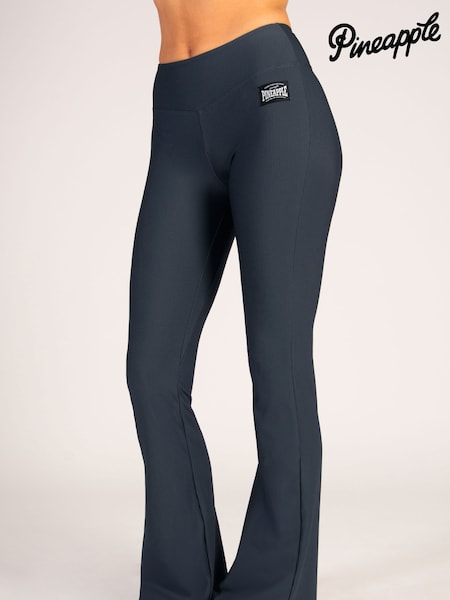 Pineapple Grey Womens Rib Flared Leggings (AC8475) | £28