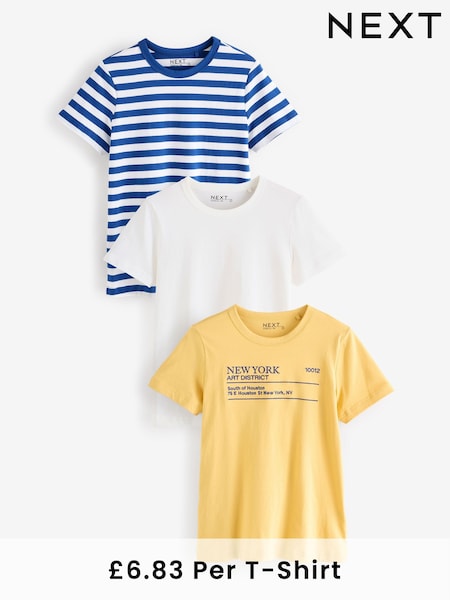 Multi Essential Short Sleeve T-Shirts 3 Pack (AC8839) | £20.50