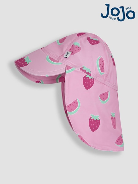 JoJo Maman Bébé Pink Strawberry Sun Protection Hat (AC9030) | £14 - £16