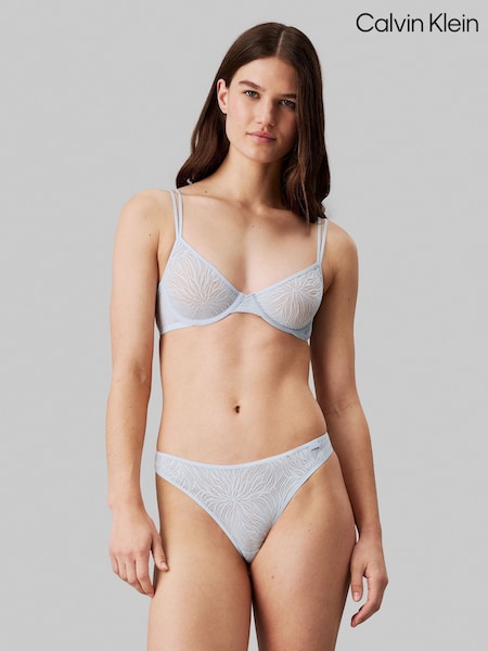 Calvin Klein Grey Sheer Masquisette Thong (AC9199) | £26