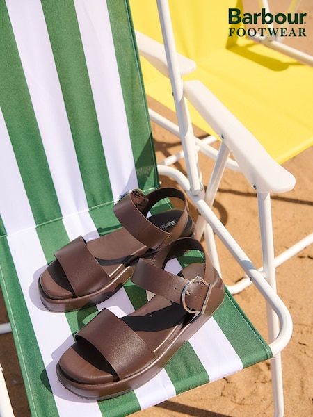 Barbour® Brown Erin Flatform Sandals (AC9219) | £100