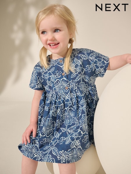 Blue Batik Relaxed Summer Dress (3mths-8yrs) (AC9274) | £12 - £15