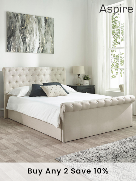 Aspire Furniture Oyster Chesterfield Side Lift Ottoman Storage Bed (AC9299) | £423 - £651