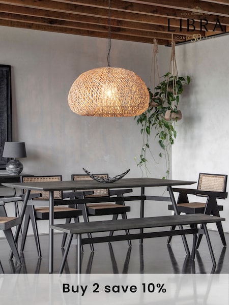 Libra Interiors Black Bronks Acacia Dining Table (AC9309) | £800
