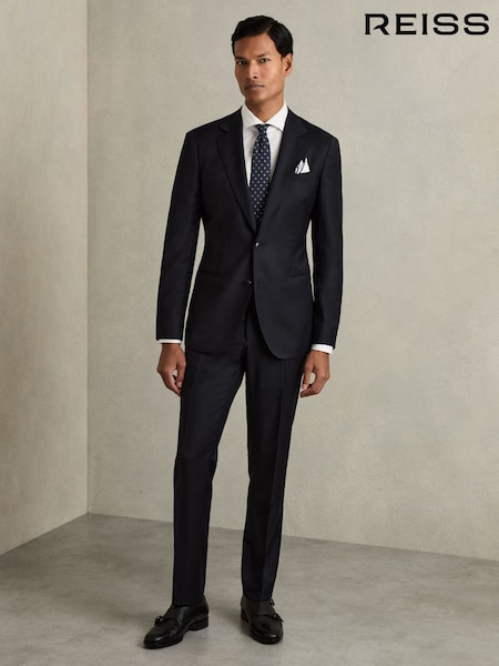 Reiss Navy Aspire Slim-Fit Single Breasted Wool Suit Jacket (AC9318) | £268