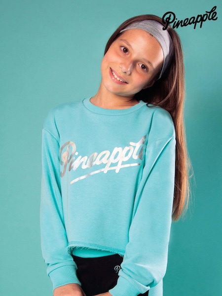 Pineapple Blue Girls Logo Sweat Top (AC9536) | £25