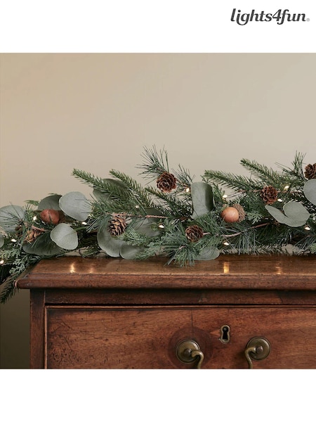 Lights4fun 1.5m Pre Lit Acorn Christmas Garland (AC9547) | £35