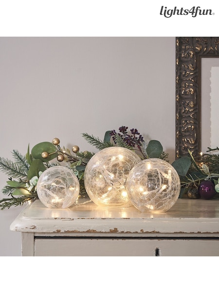Lights4fun Clear Glass Fairy Light Orbs (AC9563) | £39.99