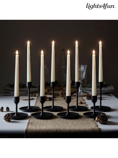 Lights4fun Ivory TruGlow® Remote Control LED Taper Candles (AC9567) | £59.99