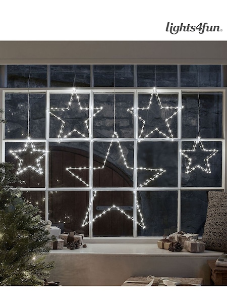 Lights4fun Dual Colour LED Star Curtain Light (AC9864) | £64.99