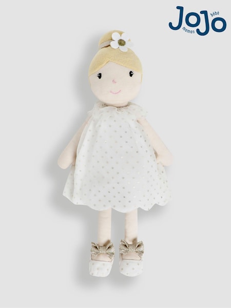 JoJo Maman Bébé White/Gold Millie Ragdoll (AC9885) | £18