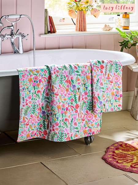 Lucy Tiffney Multi Floral Print 100% Cotton Velour Printed Towel (AD0028) | £14 - £24