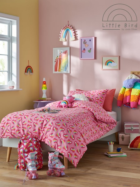 Little Bird by Jools Oliver Heart Rainbow 100% Cotton Duvet Cover and Pillowcase Set (AD0048) | £25 - £35
