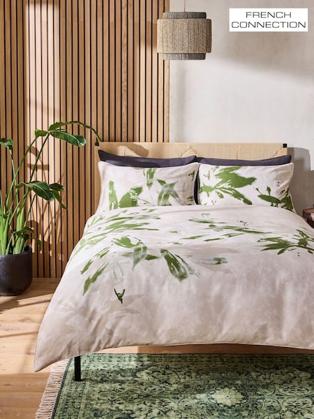 French Connection Green Azzurra 220 Thread Count Duvet Cover and Pillowcase Set (AD0062) | £55 - £90
