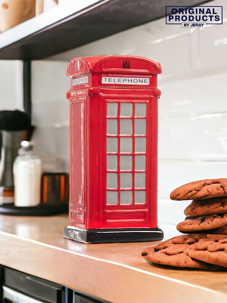 Jeray Ceramic Red Telephone Box Biscuit Jar (AD0079) | £28