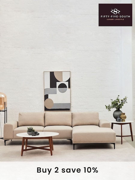 Fifty Five South Brown Myan White Marble Coffee Table (AD0103) | £1,025