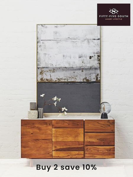 Fifty Five South Brown Myan 3 Drawer Marble Sideboard (AD0106) | £1,625