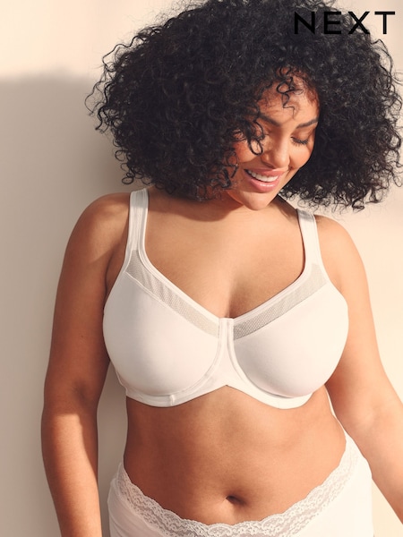 White F-K Ultimate Support Cotton Minimiser Padded Strap Bra (AD0280) | £28