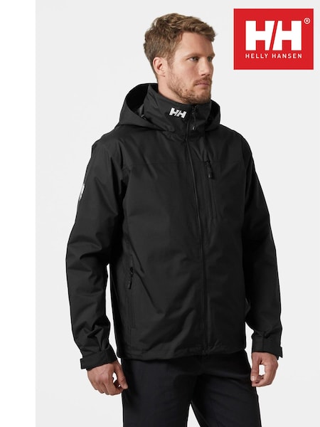 Helly Hansen Waterproof Crew Hooded Midlayer Sailing Black Jacket 2.0 (AD0348) | £160