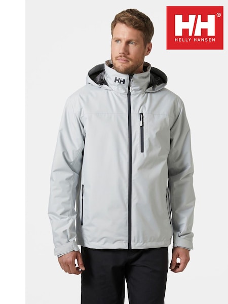 Helly Hansen Grey Crew Hooded Midlayer Sailing Waterproof Jacket 2.0 (AD0361) | £160