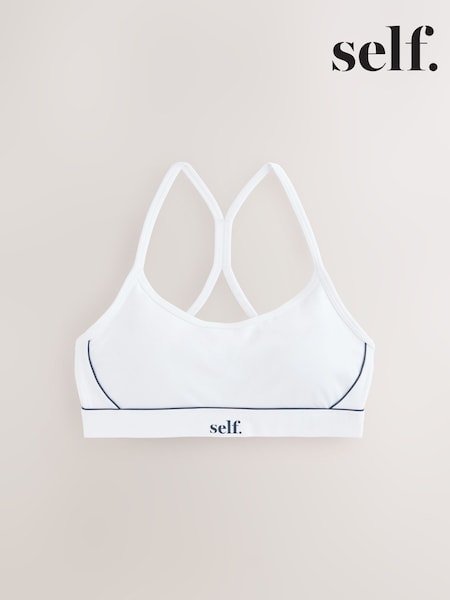 self. White Strappy Non Wire Sports Bra (AD0412) | £18