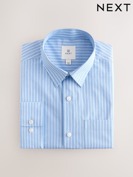 Blue Stripe 100% Cotton Relaxed Fit Long Sleeve Shirt (AD0449) | £38