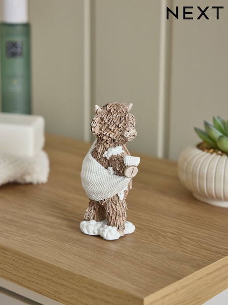 Natural Hamish the Highland Cow Bathroom Towel Ornament (AD0603) | £8