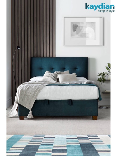 Kaydian Deep Ocean Blue Walkworth End Lift Ottoman Storage Bed (AD0607) | £975 - £1,275