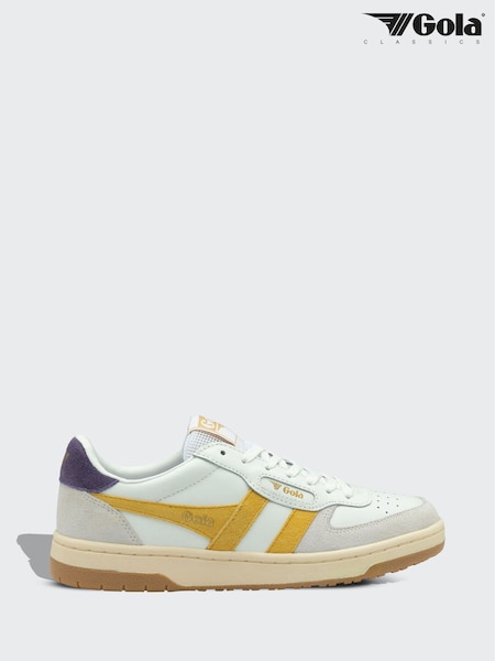 Gola White Pollen Plum Womens Hawk Trainers (AD0707) | £85